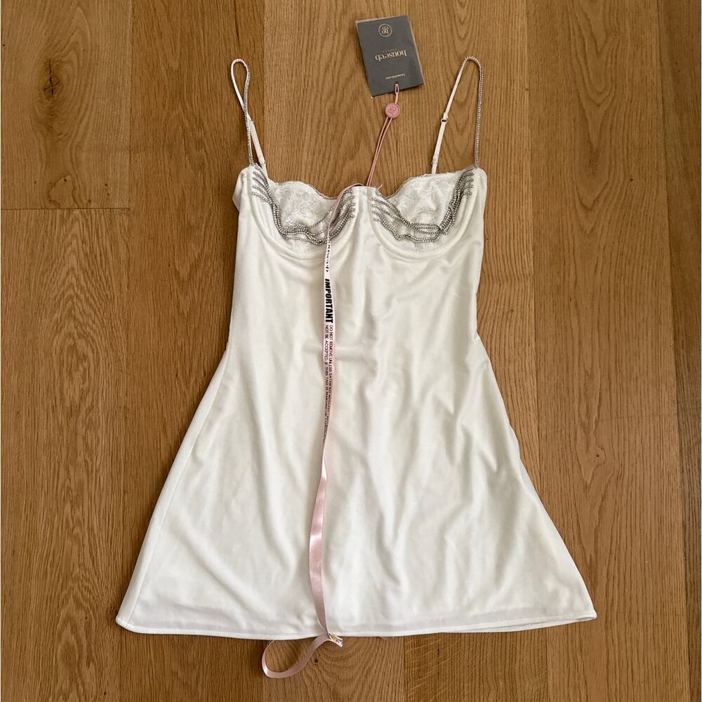 House of CB - Grace Mini Dress in Off White & Silver